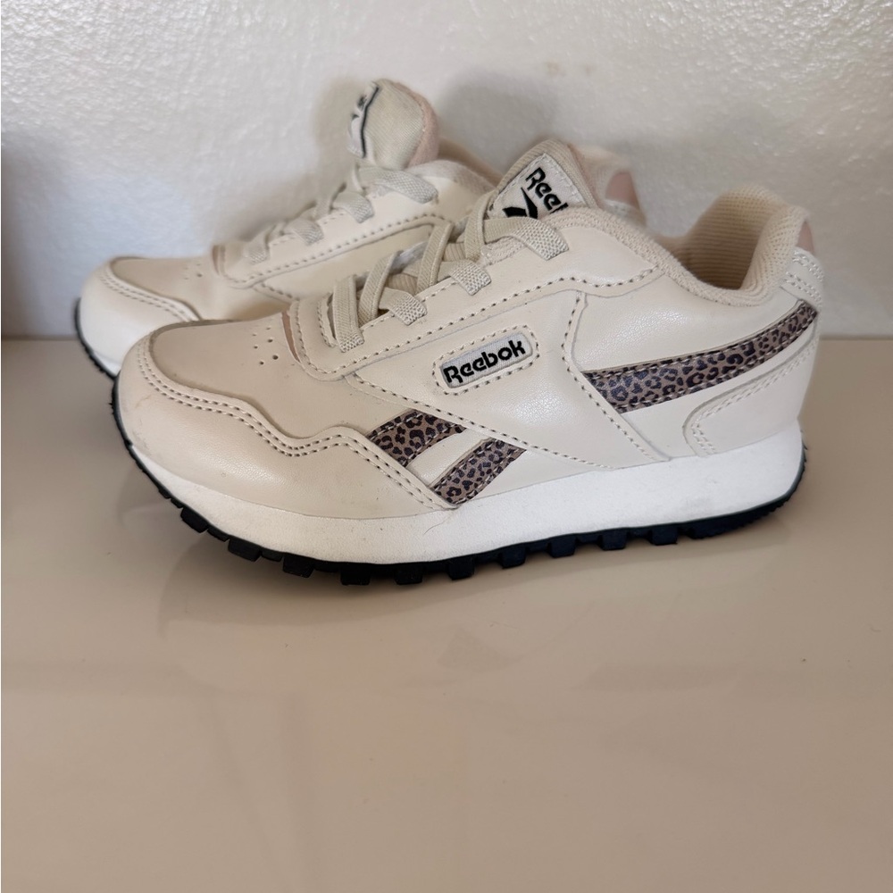 Reebok Cream and Animal Print Sneakers